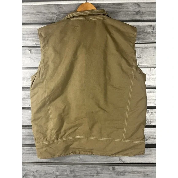 Rafter C Vest Mens M Beige Canvas Zip Up Western Buffalo Plaid Lined NEW NWT - Picture 7 of 9